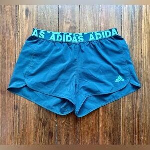 Adidas Blue Athletic Running Shorts with Elastic Waistband